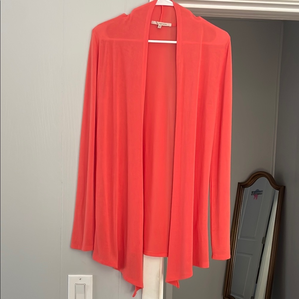 41 Hawthorn Vibrant Coral Open Cardigan